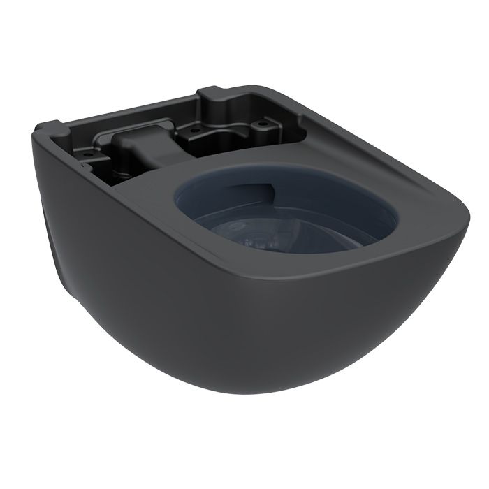 Унитаз подвесной WX1 безободковый для крышки-биде, цвет черный матовый